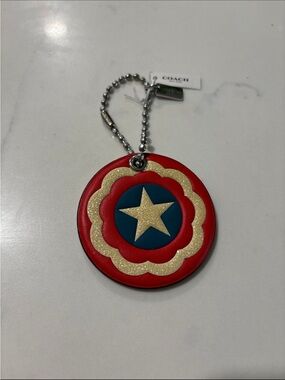 Rare NWT Coach x Marvel Captain America Shield Bag Charm
